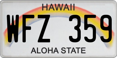 HI license plate WFZ359