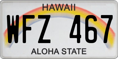 HI license plate WFZ467