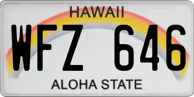 HI license plate WFZ646