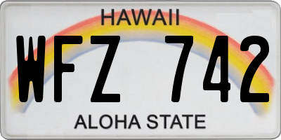 HI license plate WFZ742