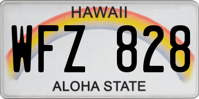 HI license plate WFZ828