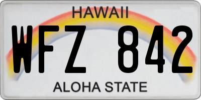HI license plate WFZ842