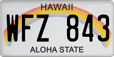 HI license plate WFZ843