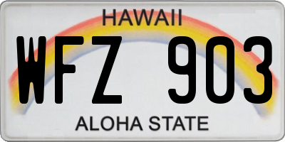 HI license plate WFZ903