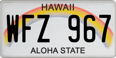HI license plate WFZ967