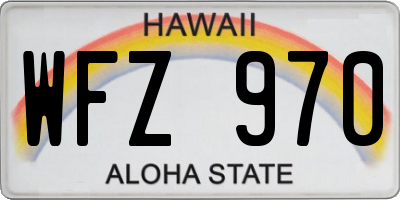 HI license plate WFZ970