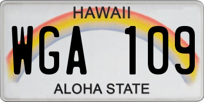 HI license plate WGA109