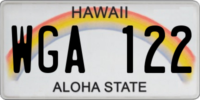 HI license plate WGA122