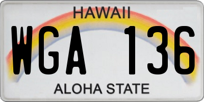 HI license plate WGA136