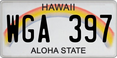 HI license plate WGA397