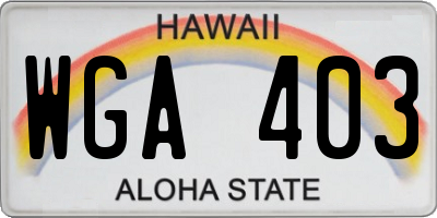 HI license plate WGA403