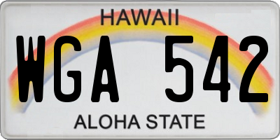 HI license plate WGA542