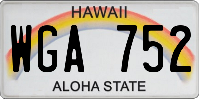 HI license plate WGA752