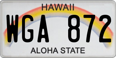 HI license plate WGA872