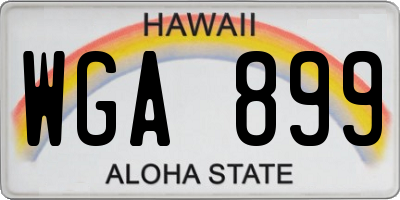 HI license plate WGA899
