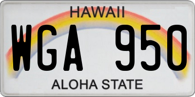 HI license plate WGA950
