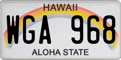 HI license plate WGA968