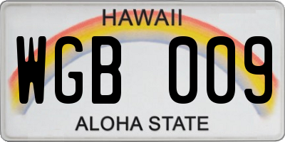 HI license plate WGB009