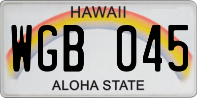HI license plate WGB045