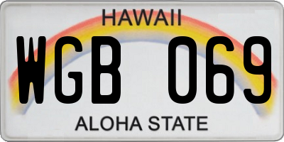 HI license plate WGB069