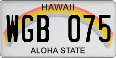 HI license plate WGB075