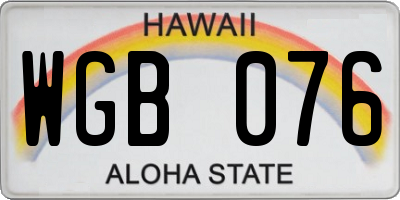 HI license plate WGB076