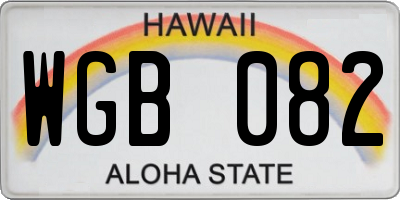 HI license plate WGB082