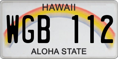 HI license plate WGB112