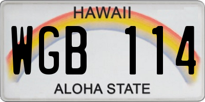 HI license plate WGB114