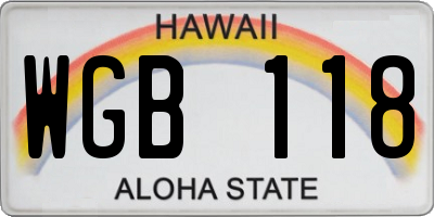HI license plate WGB118