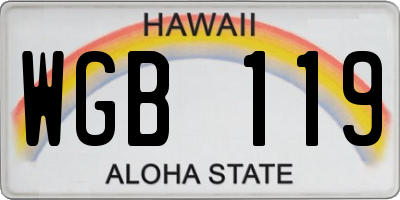 HI license plate WGB119