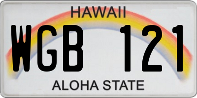 HI license plate WGB121