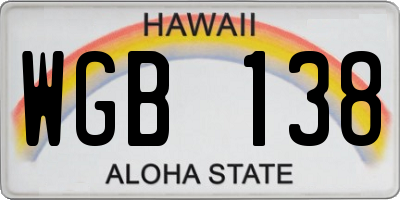 HI license plate WGB138