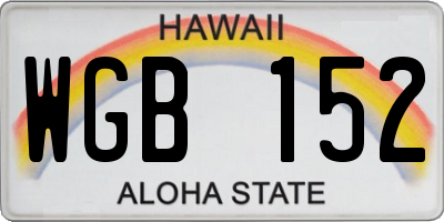 HI license plate WGB152