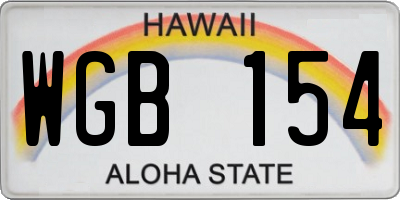 HI license plate WGB154
