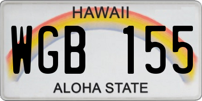 HI license plate WGB155