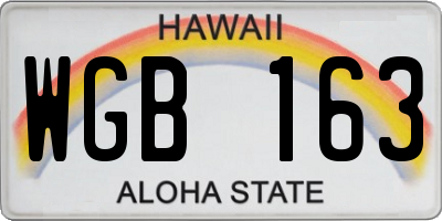 HI license plate WGB163