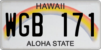 HI license plate WGB171