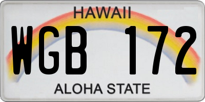 HI license plate WGB172
