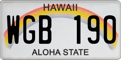 HI license plate WGB190