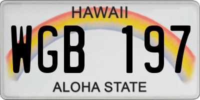 HI license plate WGB197