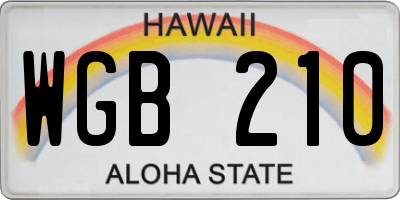 HI license plate WGB210