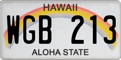 HI license plate WGB213