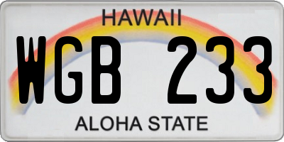 HI license plate WGB233