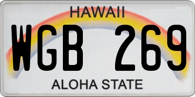 HI license plate WGB269