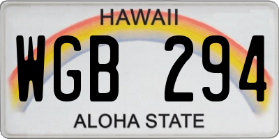 HI license plate WGB294