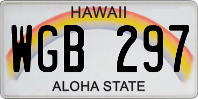 HI license plate WGB297