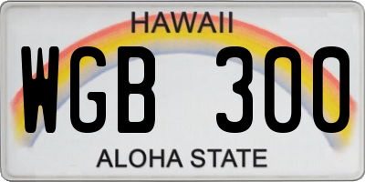 HI license plate WGB300