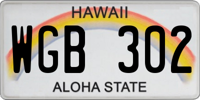 HI license plate WGB302