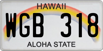 HI license plate WGB318